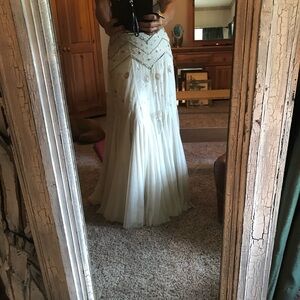 Chic Ivory Beaded Dress